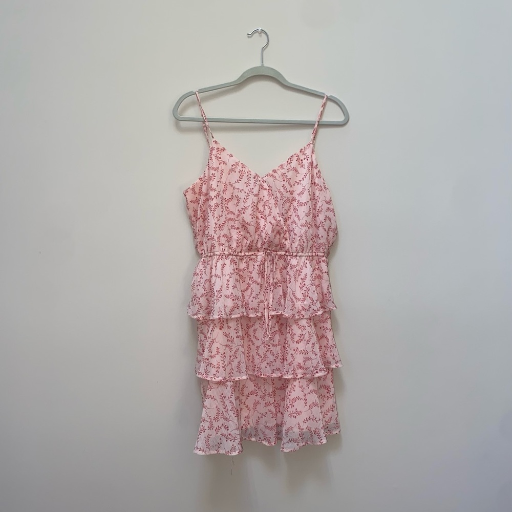 Pink Floral Ruffle Tier Dress - Picture 3 of 7
